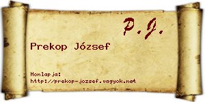 Prekop József névjegykártya